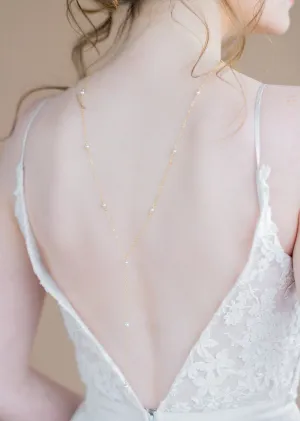 LENA Pearl Drop Back Necklace