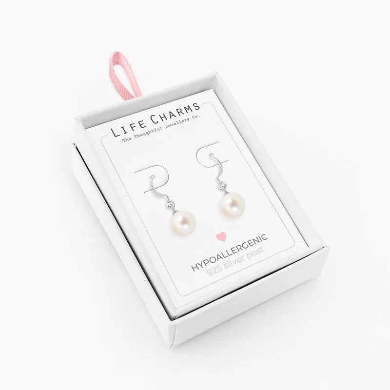 Life Charms Pearl drop earrings