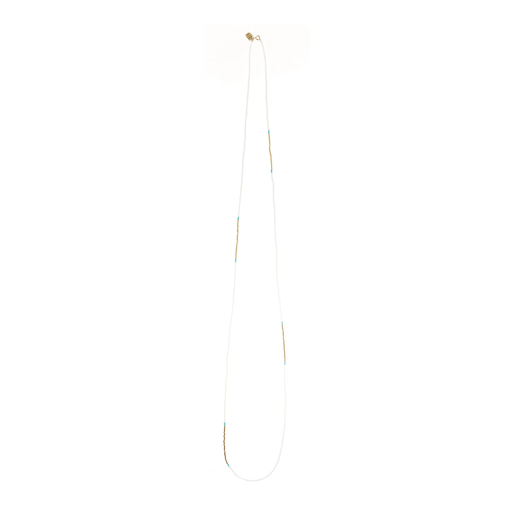 Long Endito Multi Wrap - WHITE/GOLD/TURQUOISE
