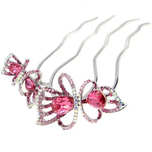 LUX Zircon & Czech Rhinestone French Twist Updo Comb Butterflies