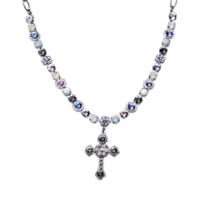 Medium Floral Cross Necklace in "Ice Queen" *Preorder*