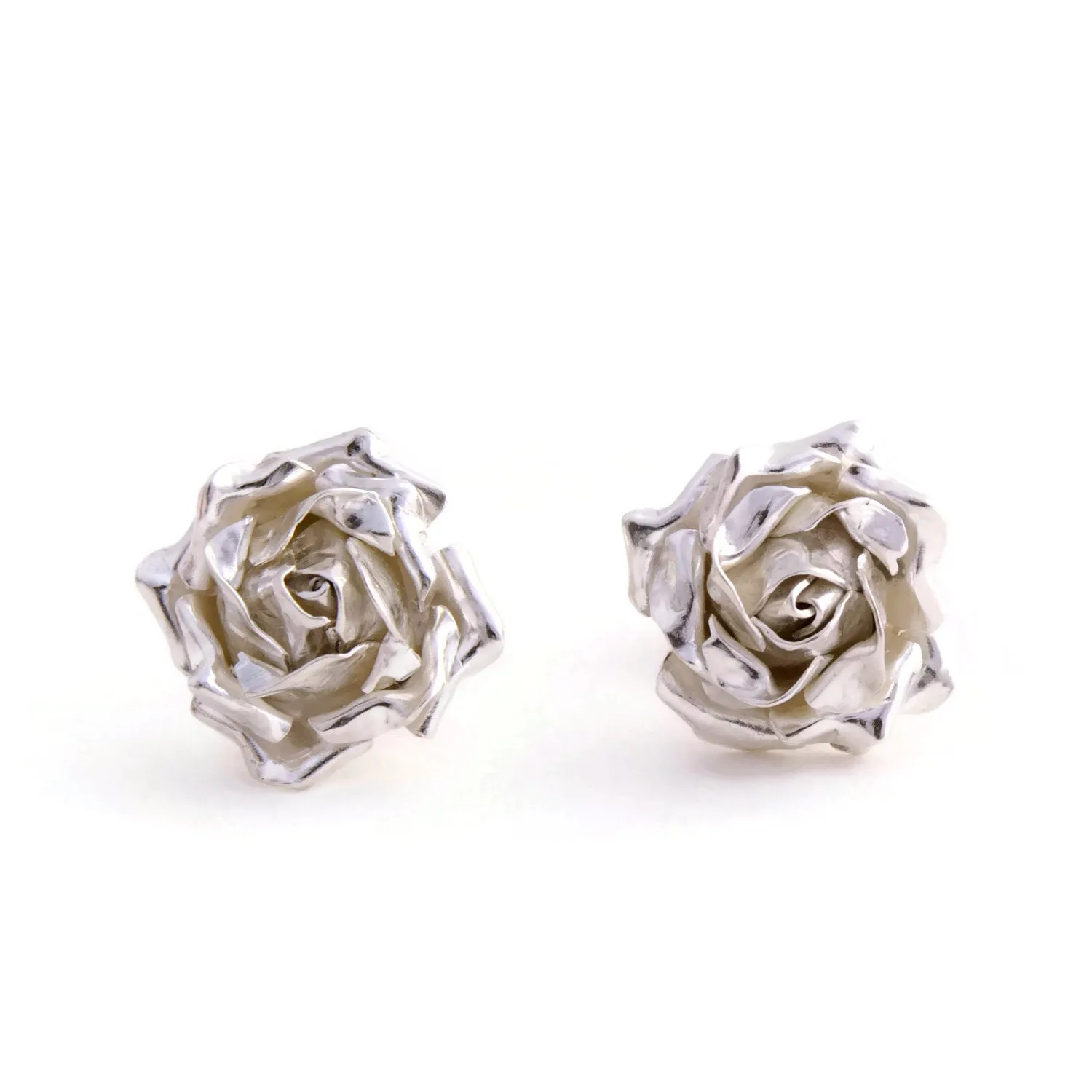 Medium rose stud earrings - a 1.5 cm flower rose earrings