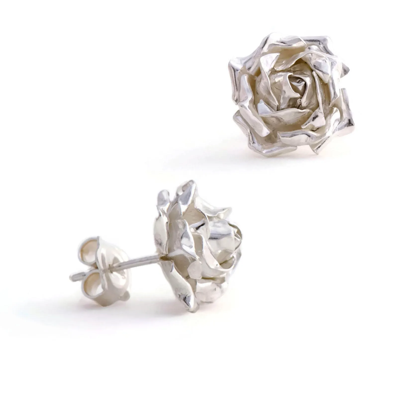 Medium rose stud earrings - a 1.5 cm flower rose earrings