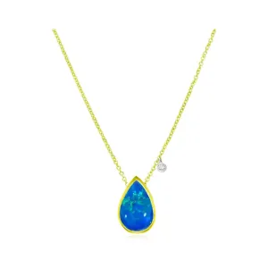 Meira T  October Birthstone Opal Pear Shape Pendant