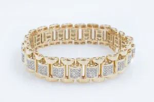Men's 10K gold hatch style bracelet.