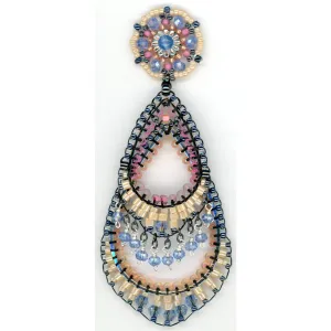 Miguel Ases Blue Jade Mix Open Teardrop Earring