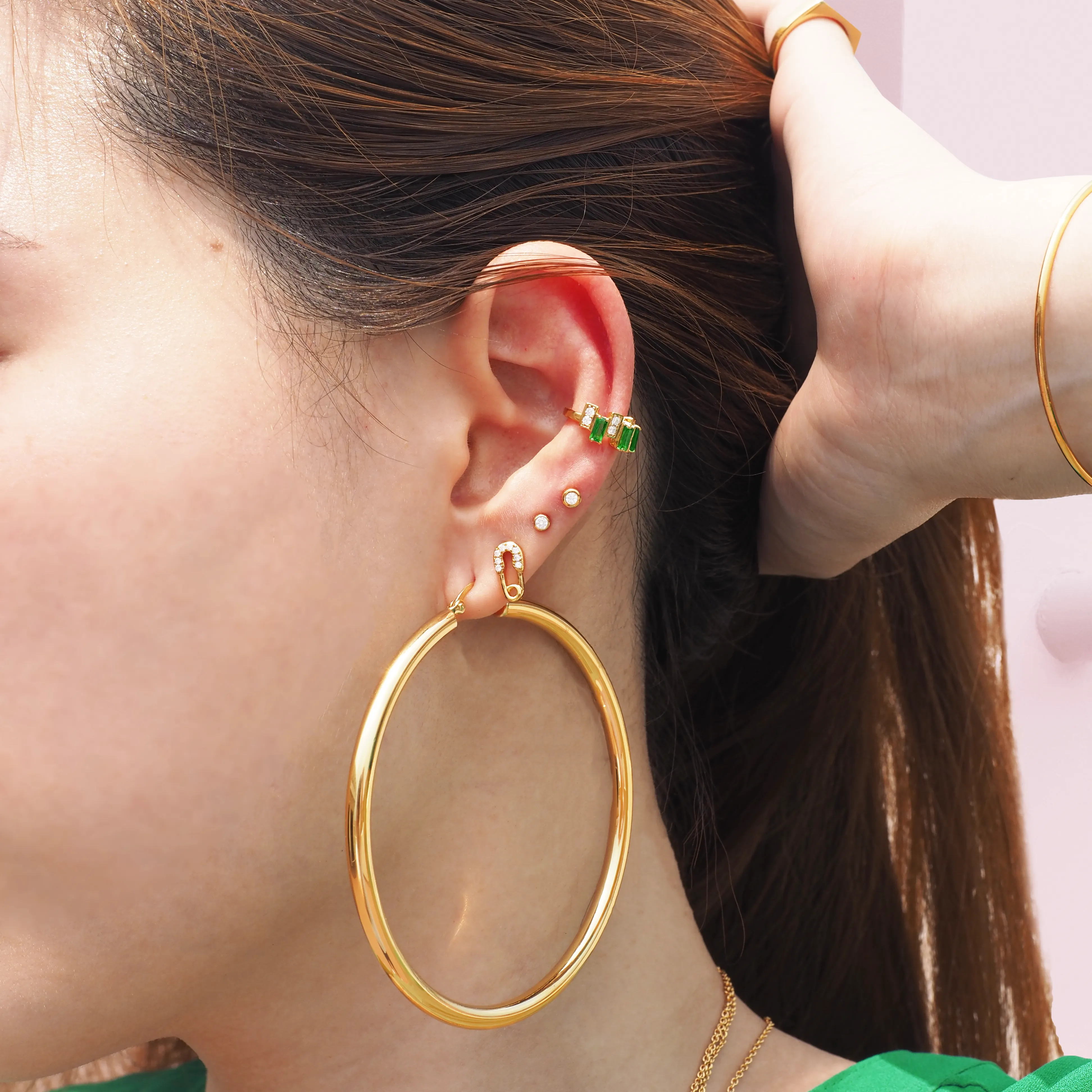 Mini Safety Pin Stud Earrings