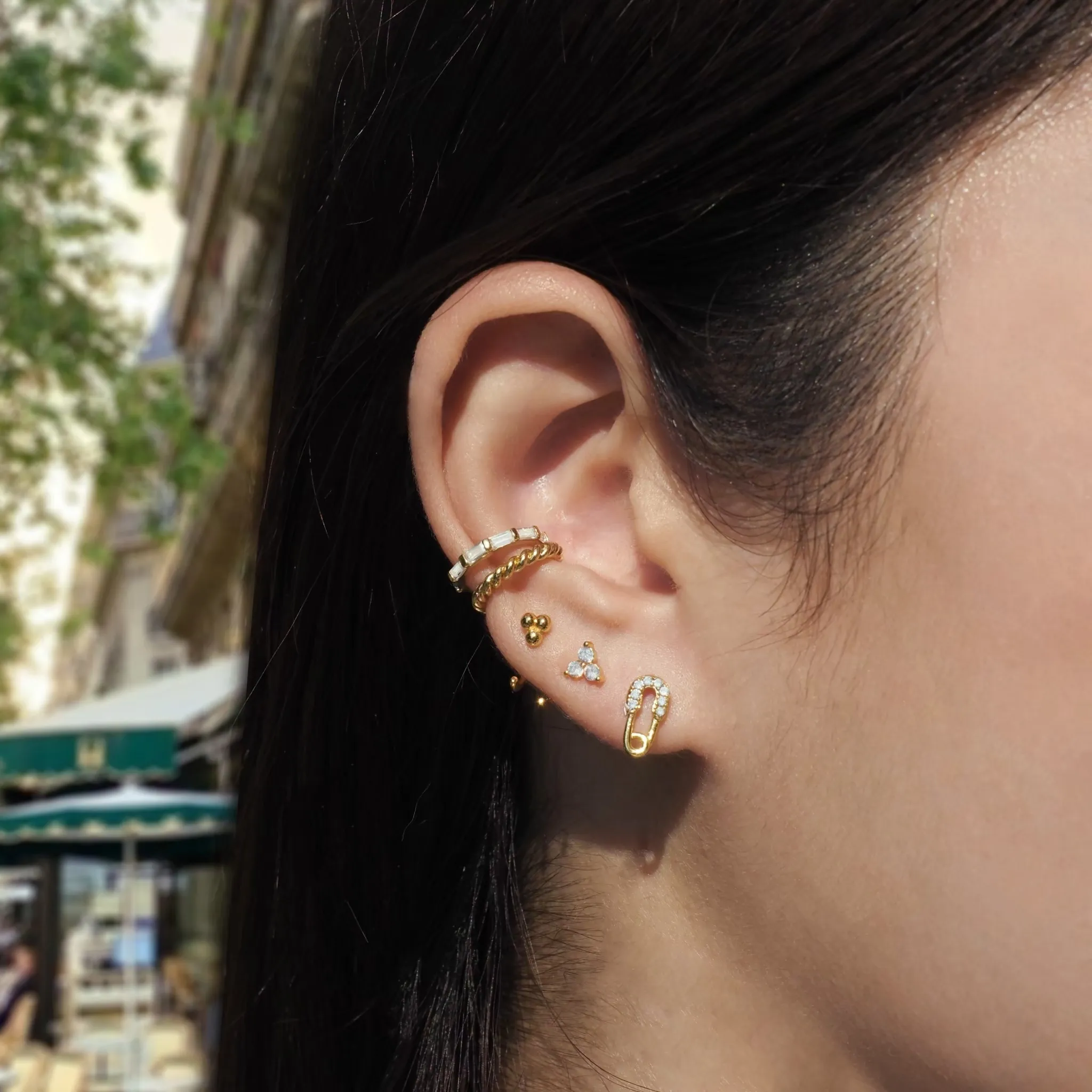 Mini Safety Pin Stud Earrings