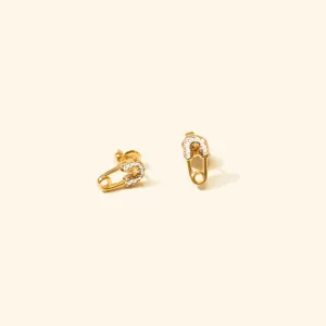 Mini Safety Pin Stud Earrings