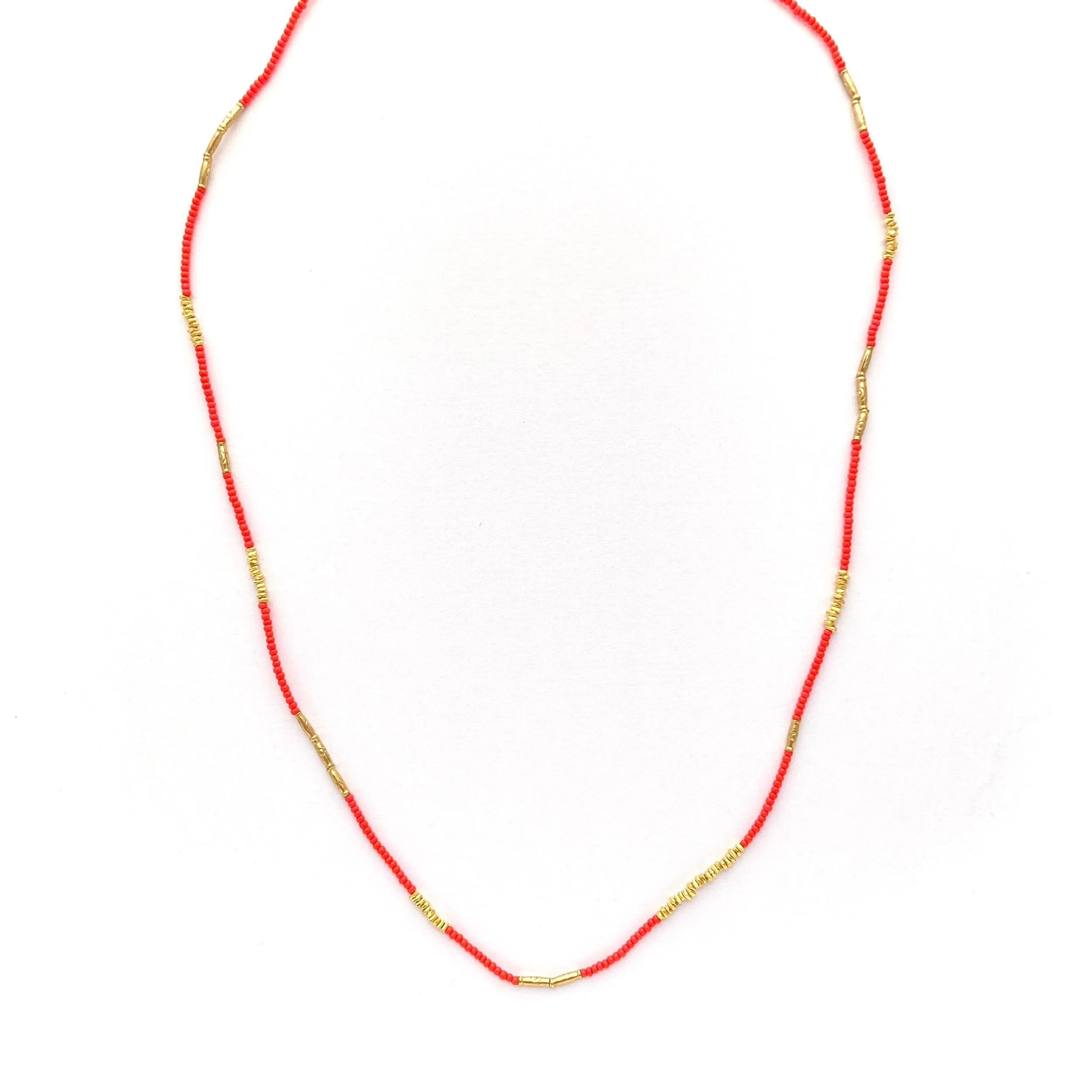 NEW! Coral and Gold Vermeil Bead Necklace by Debbie Fisher