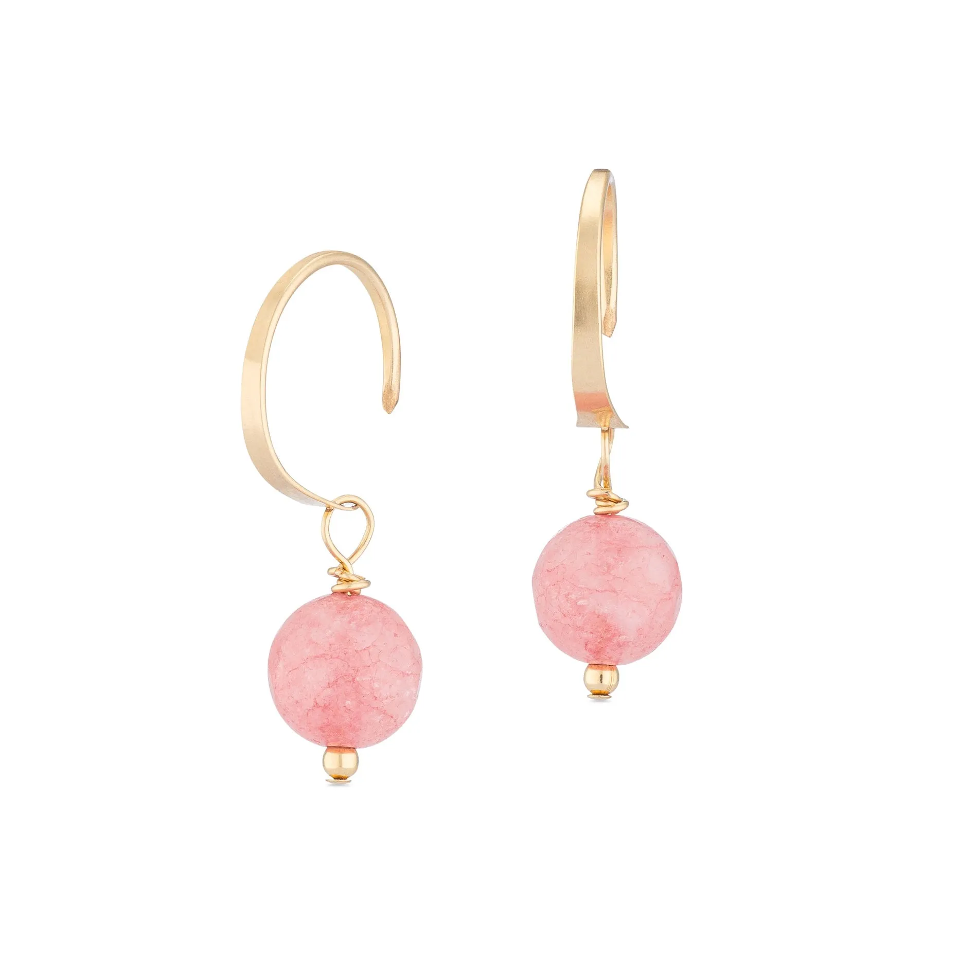 NEW! Ella Handmade Gemstone Huggie Hoops in Gold Filled by Freshie & Zero