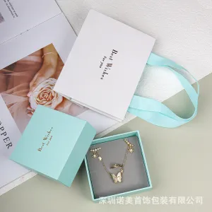 New Japanese And Korean Style Jewelry Box Ring Necklace Ear Stud Box Fashion Jewelry Storage Box Blue And Green Bracelet Box Wholesale