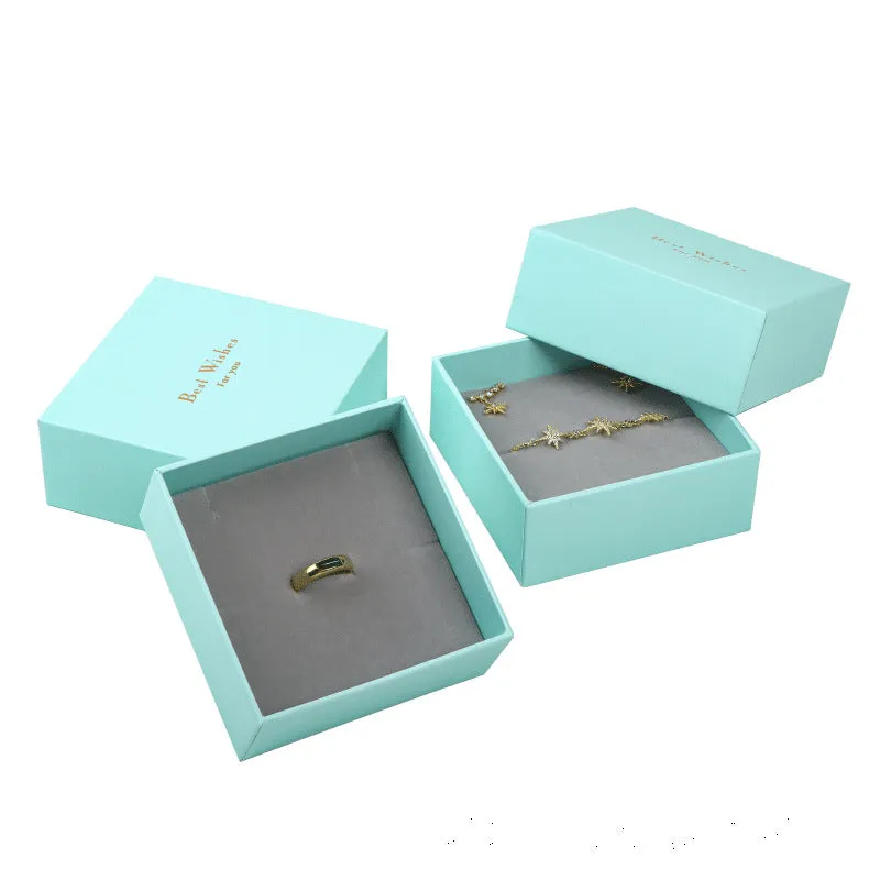New Japanese And Korean Style Jewelry Box Ring Necklace Ear Stud Box Fashion Jewelry Storage Box Blue And Green Bracelet Box Wholesale