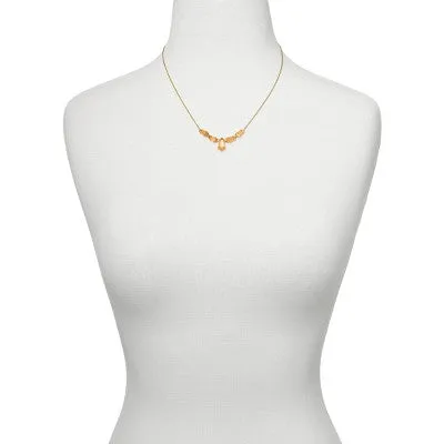 New - Kendra Scott June 14K Gold Over Brass Statement Necklace - Coral Orange