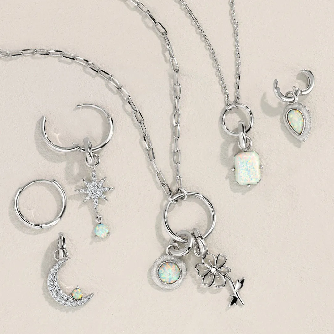 October Opal Birthstone Charm - Jewel Candle