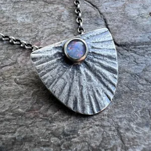 Opal Sterling Silver Necklace - Handmade Opal Triplet Pendant on Sterling Silver Chain