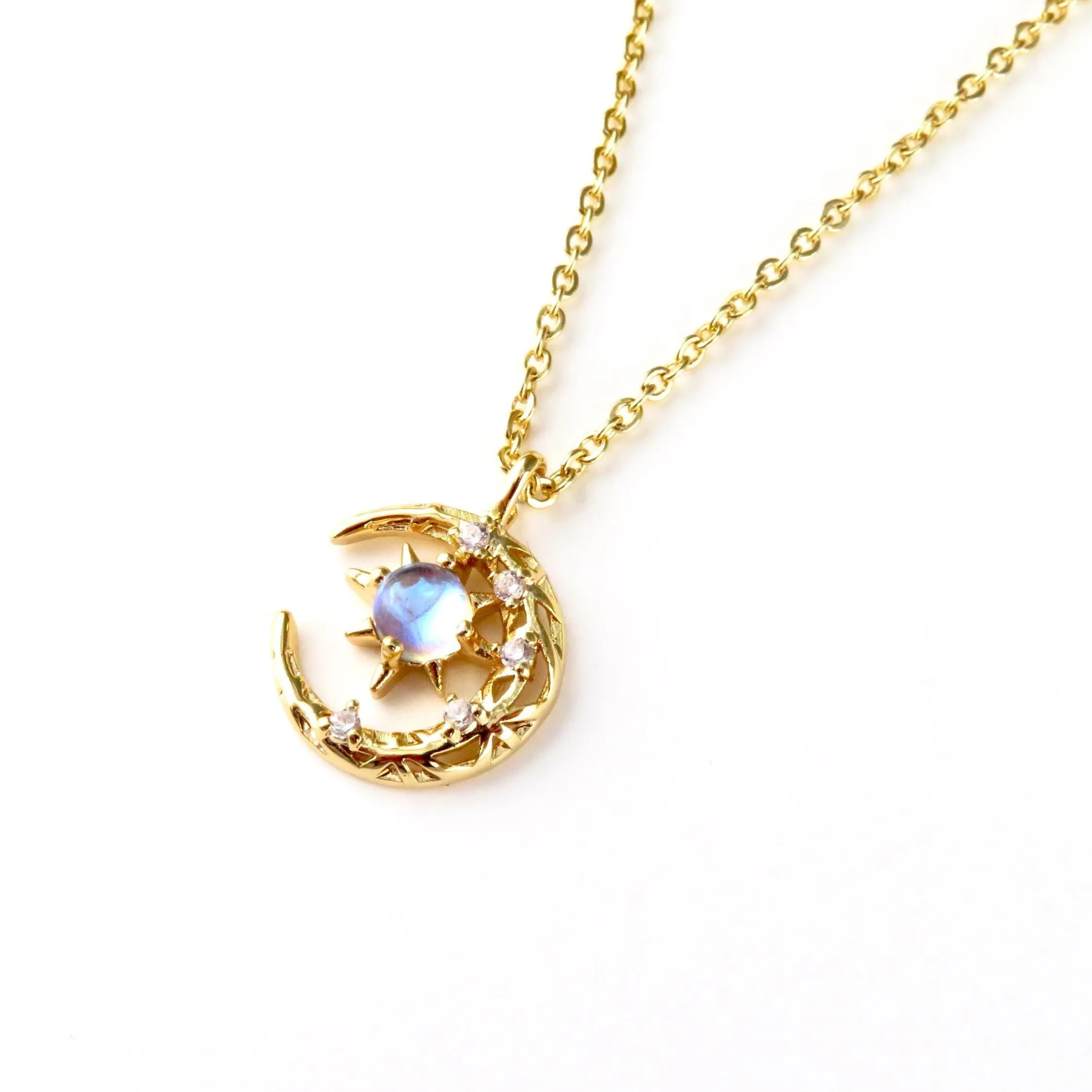 Opalescent Celestial Moon Necklace