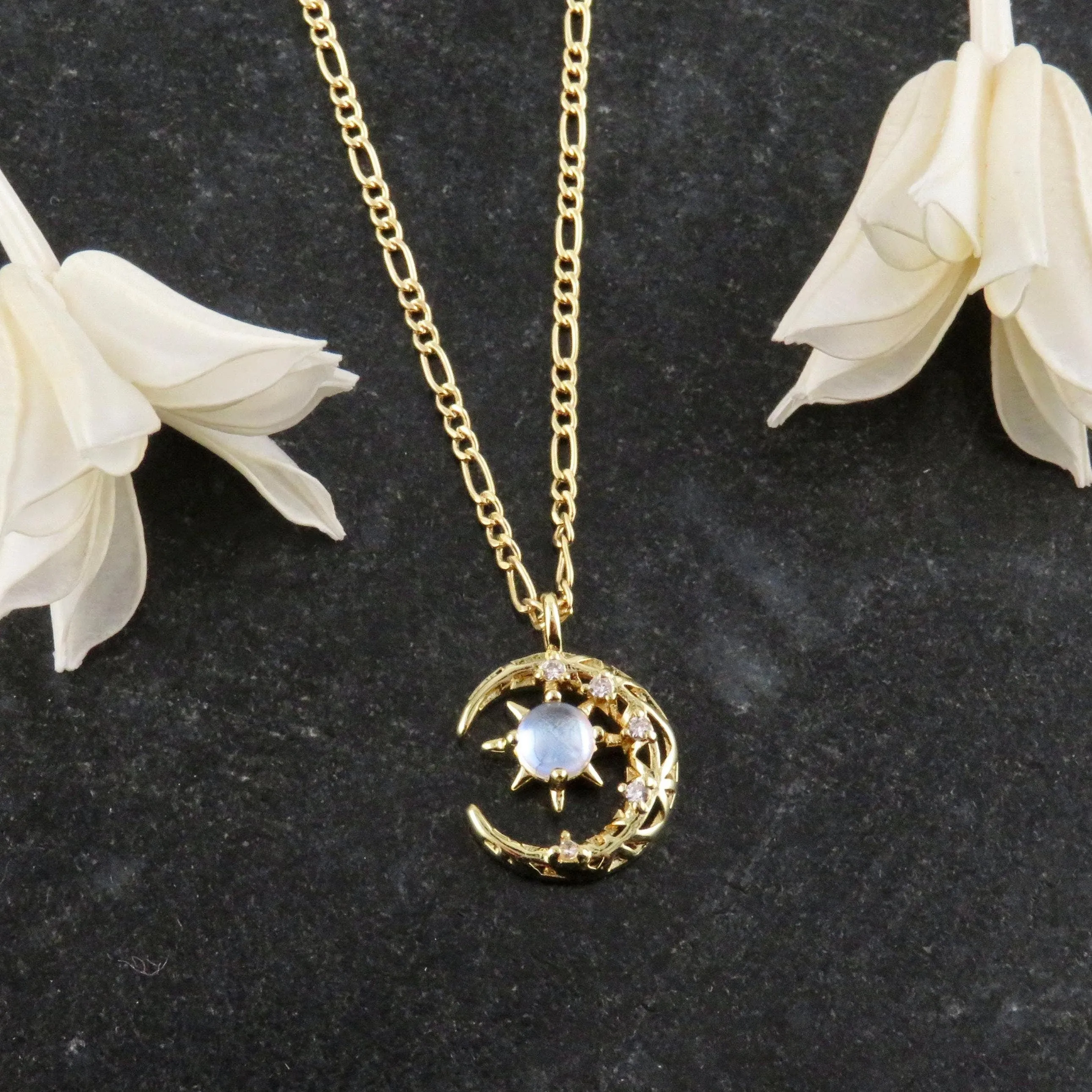 Opalescent Celestial Moon Necklace