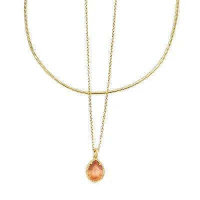 Open Box - Kendra Scott Sami Catseye Multi-Strand Necklace - Coral Catseye