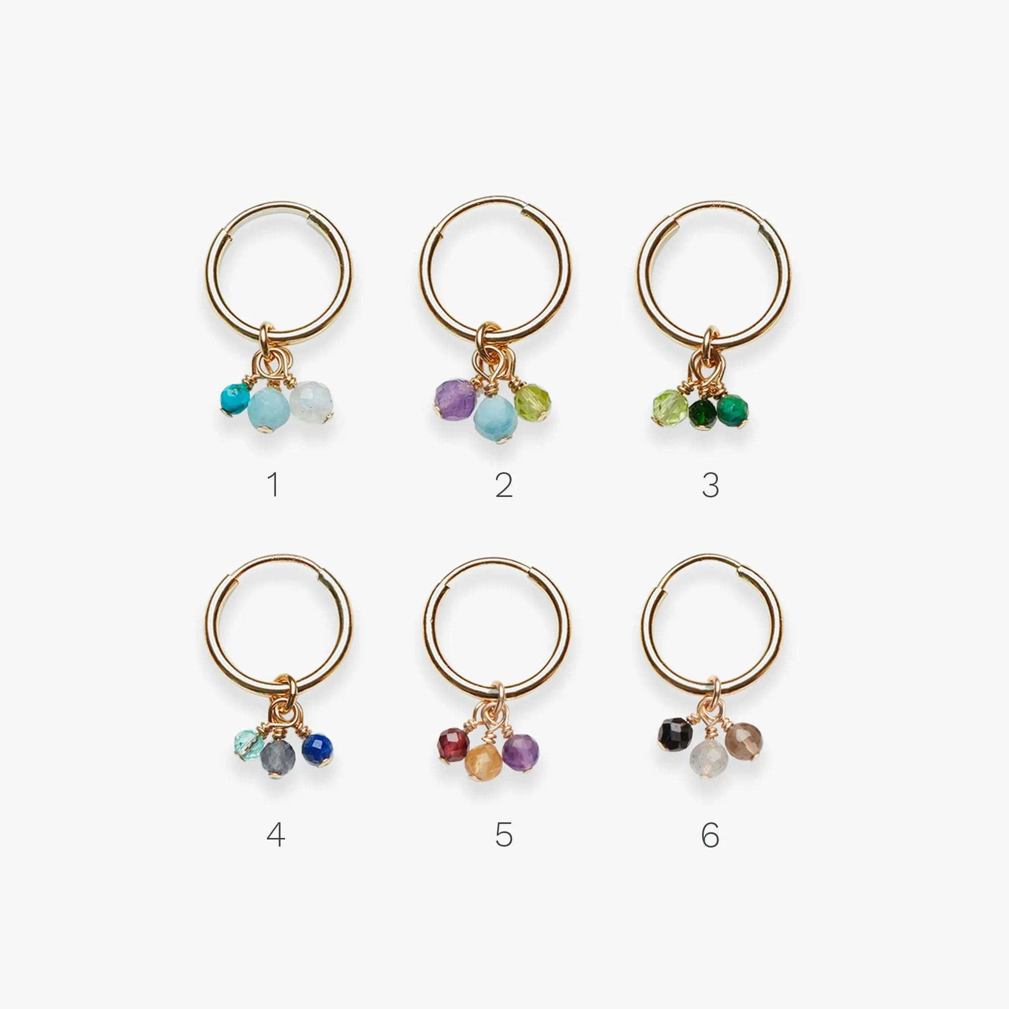 Palette bunch charm earring gold filled