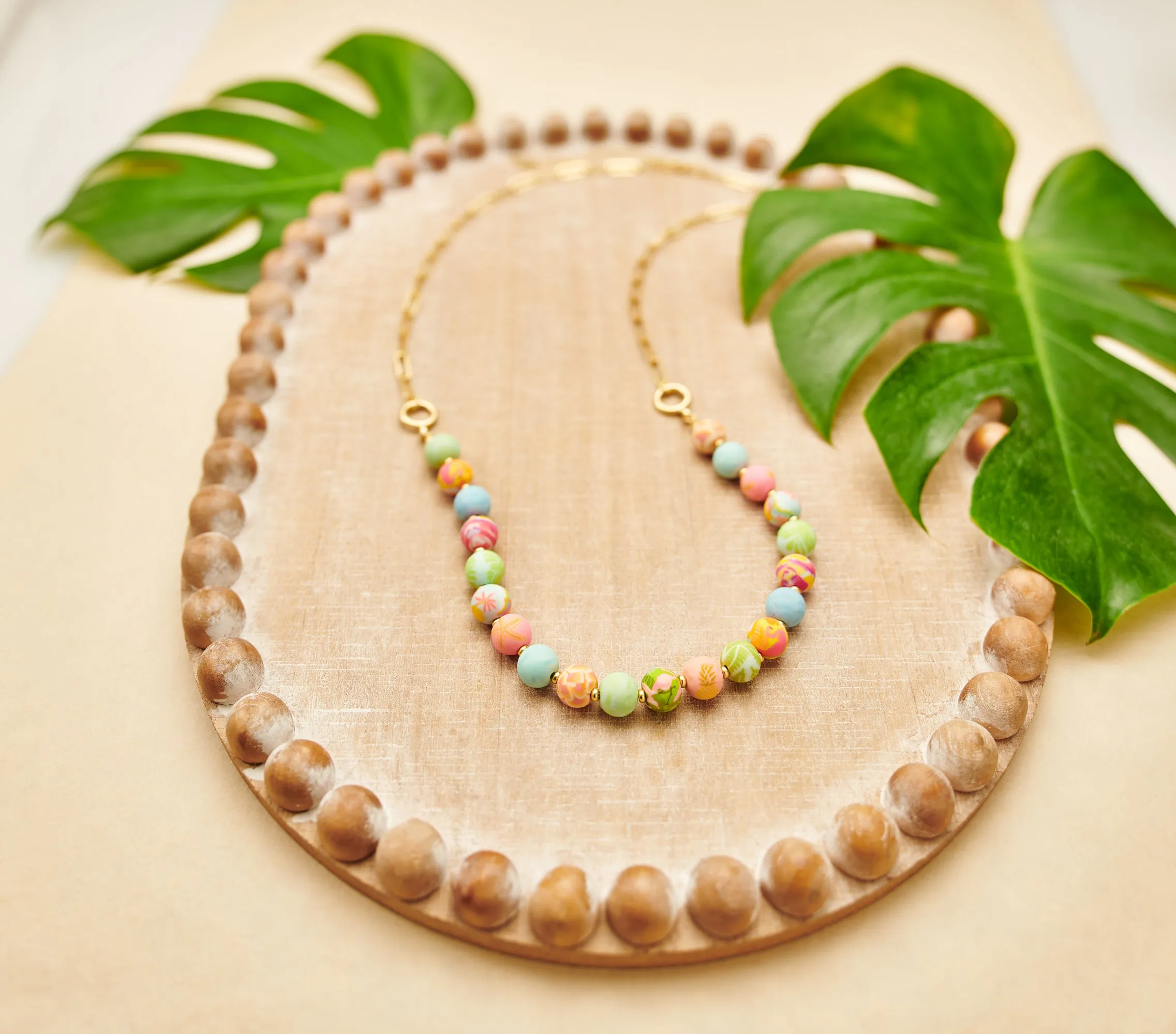 Palm Beach Link Beaded Long Necklace