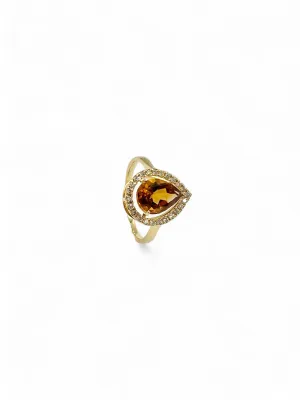 PEAR CITRINE RING