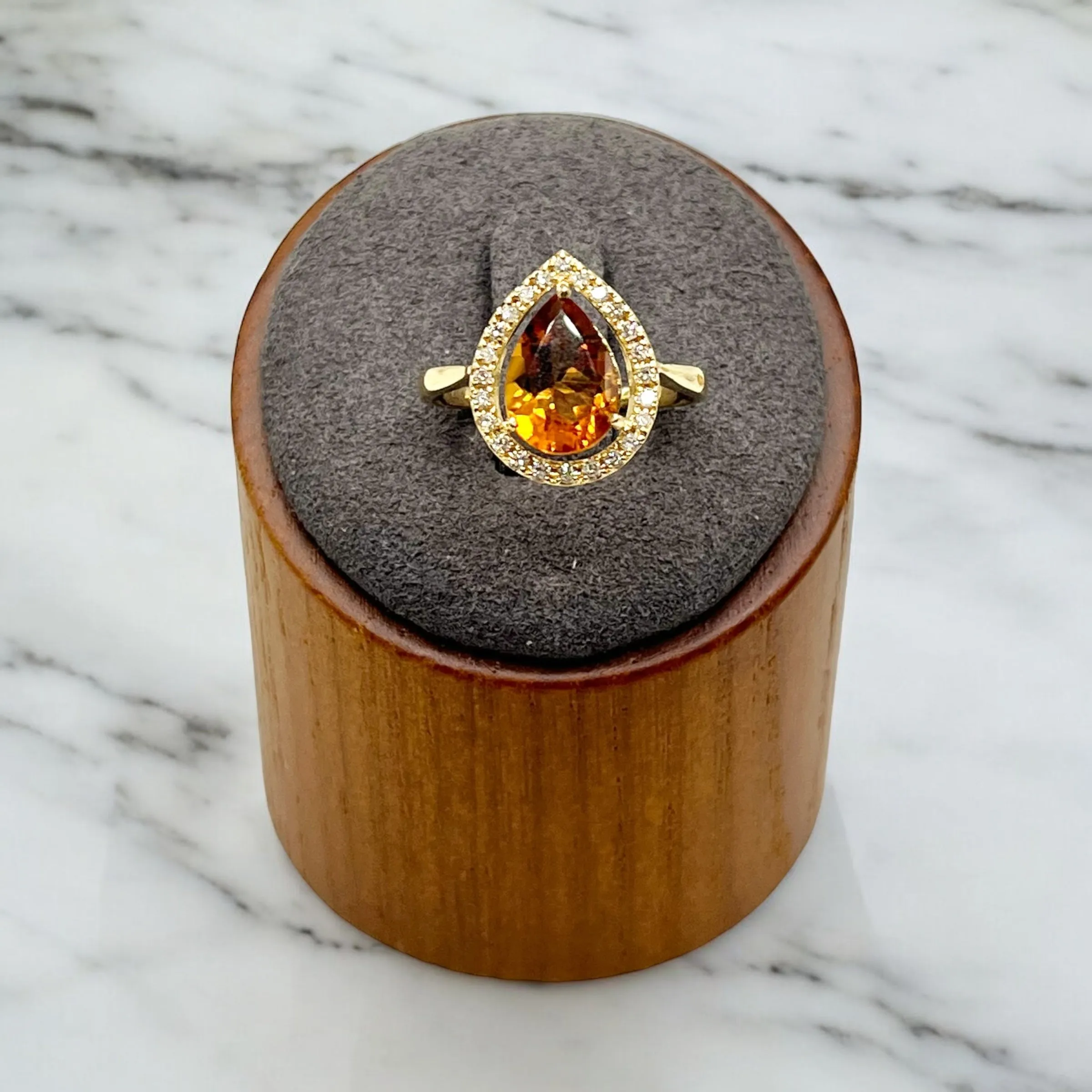 PEAR CITRINE RING