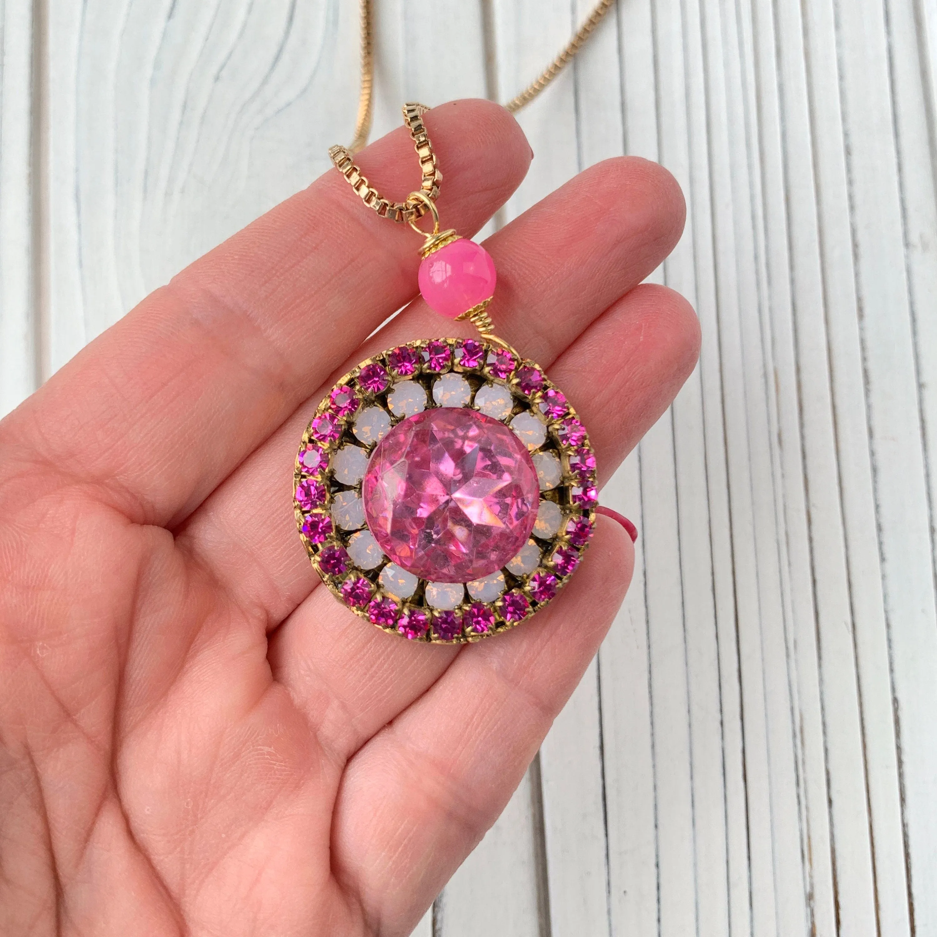 Pink Moon Pendant Necklace - Only 2 Available!