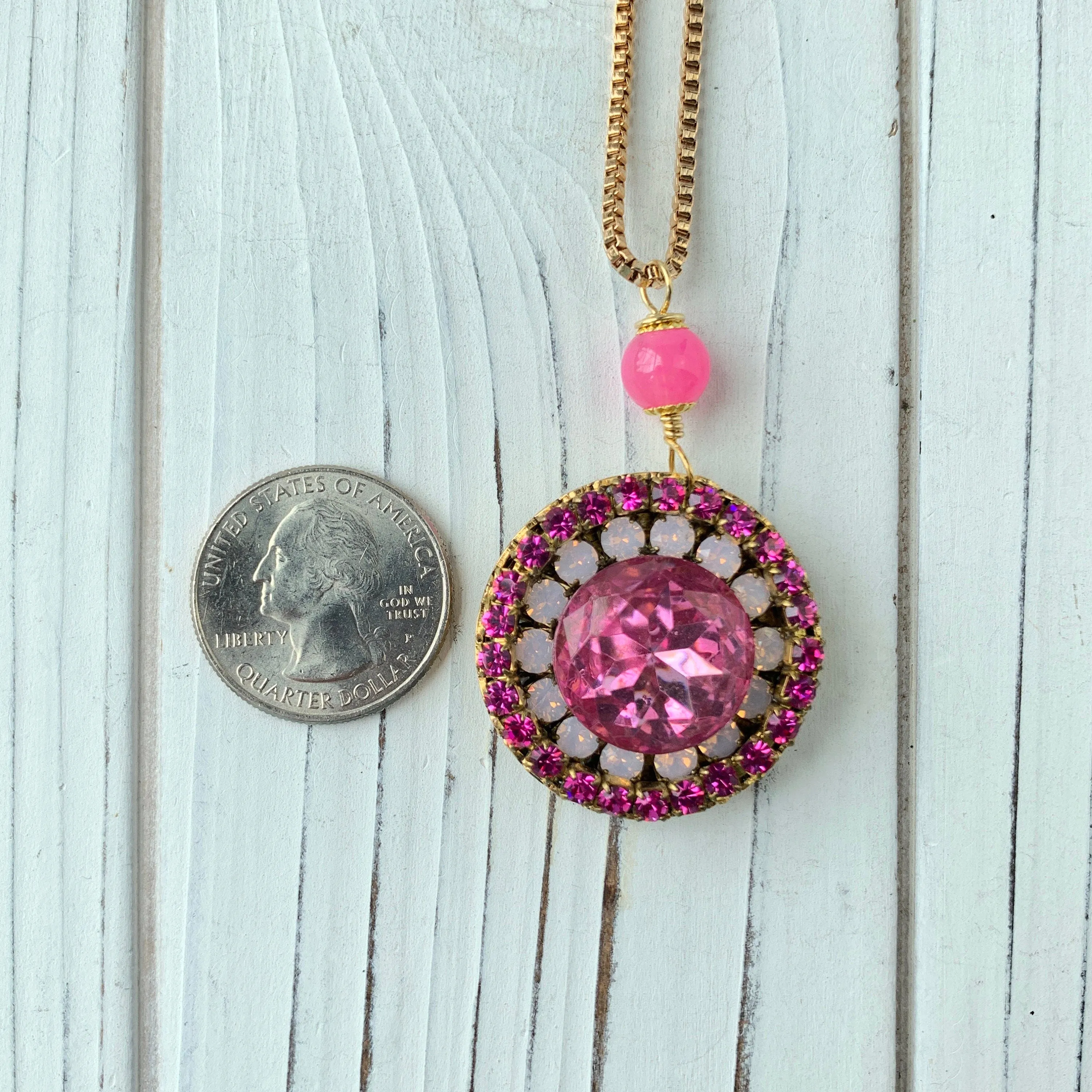 Pink Moon Pendant Necklace - Only 2 Available!