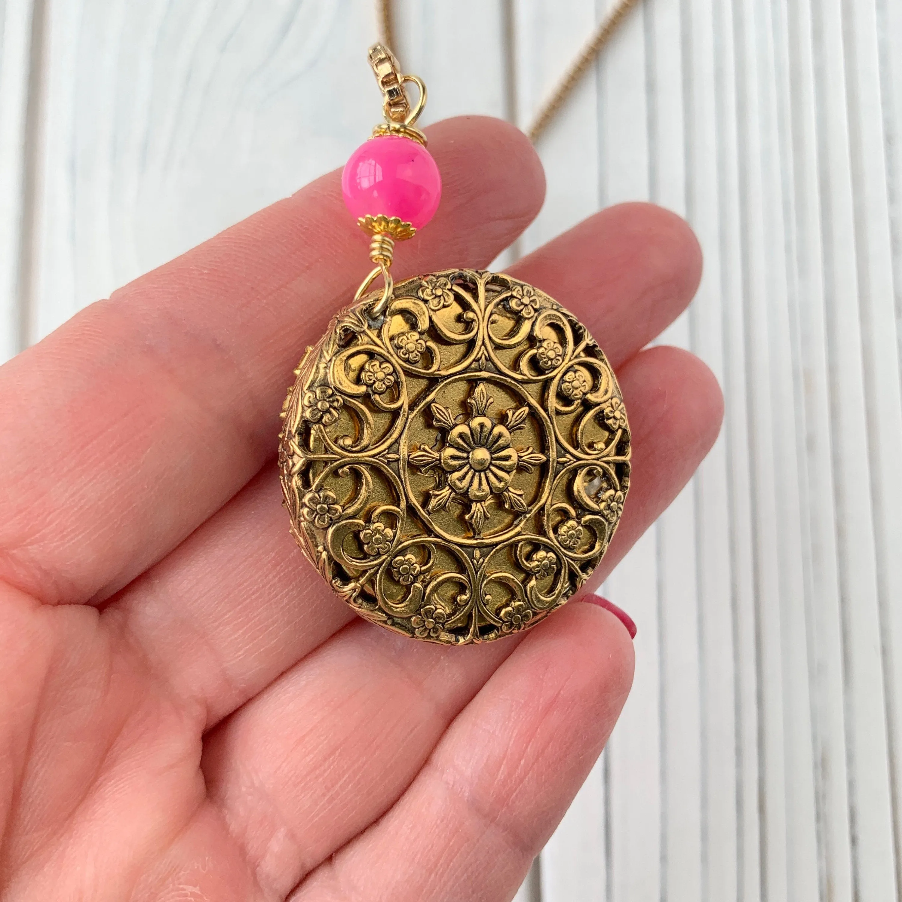 Pink Moon Pendant Necklace - Only 2 Available!