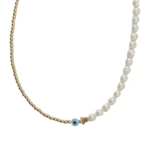 "HAZEL" 14k gold-filled & pearl beaded Choker/Necklace