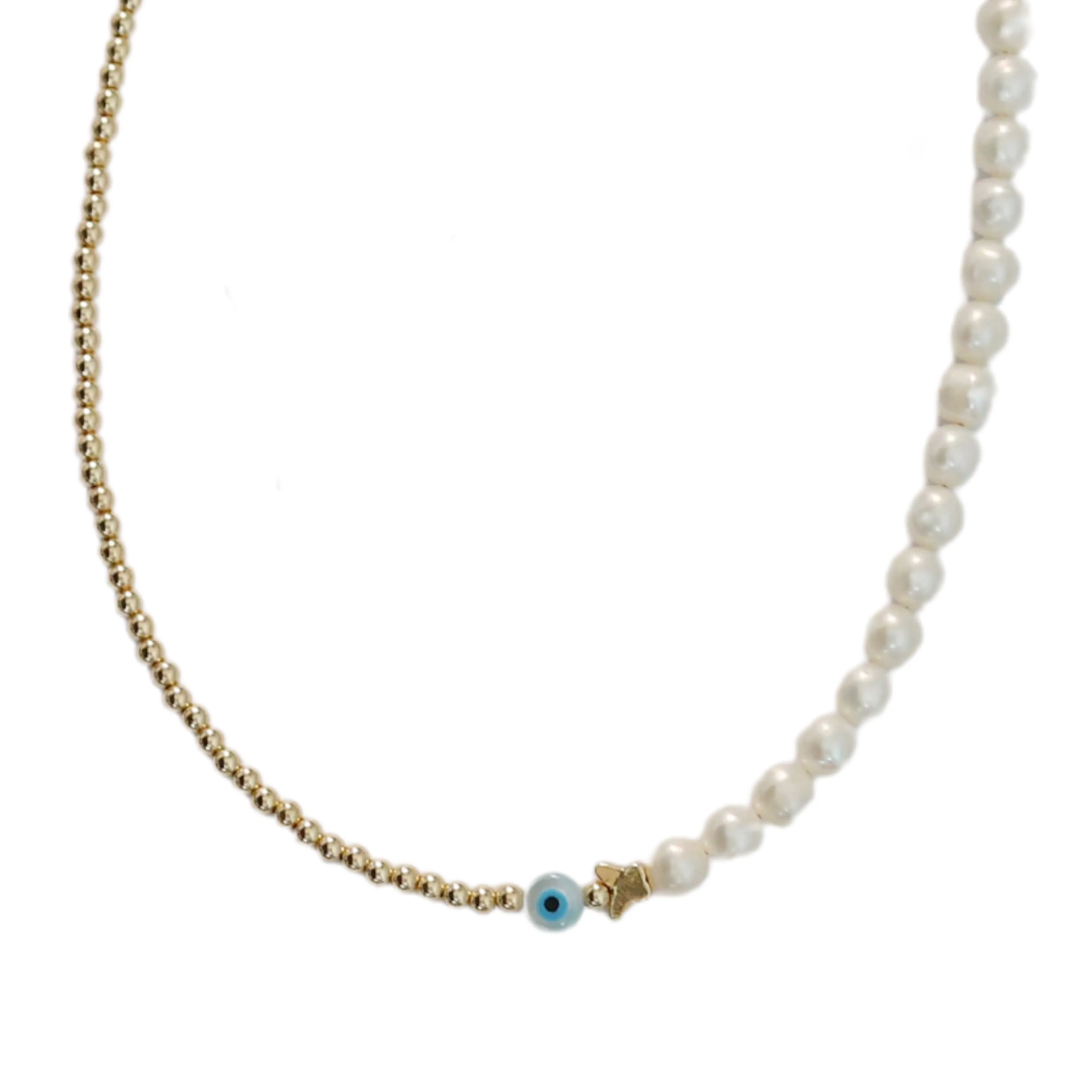 "HAZEL" 14k gold-filled & pearl beaded Choker/Necklace