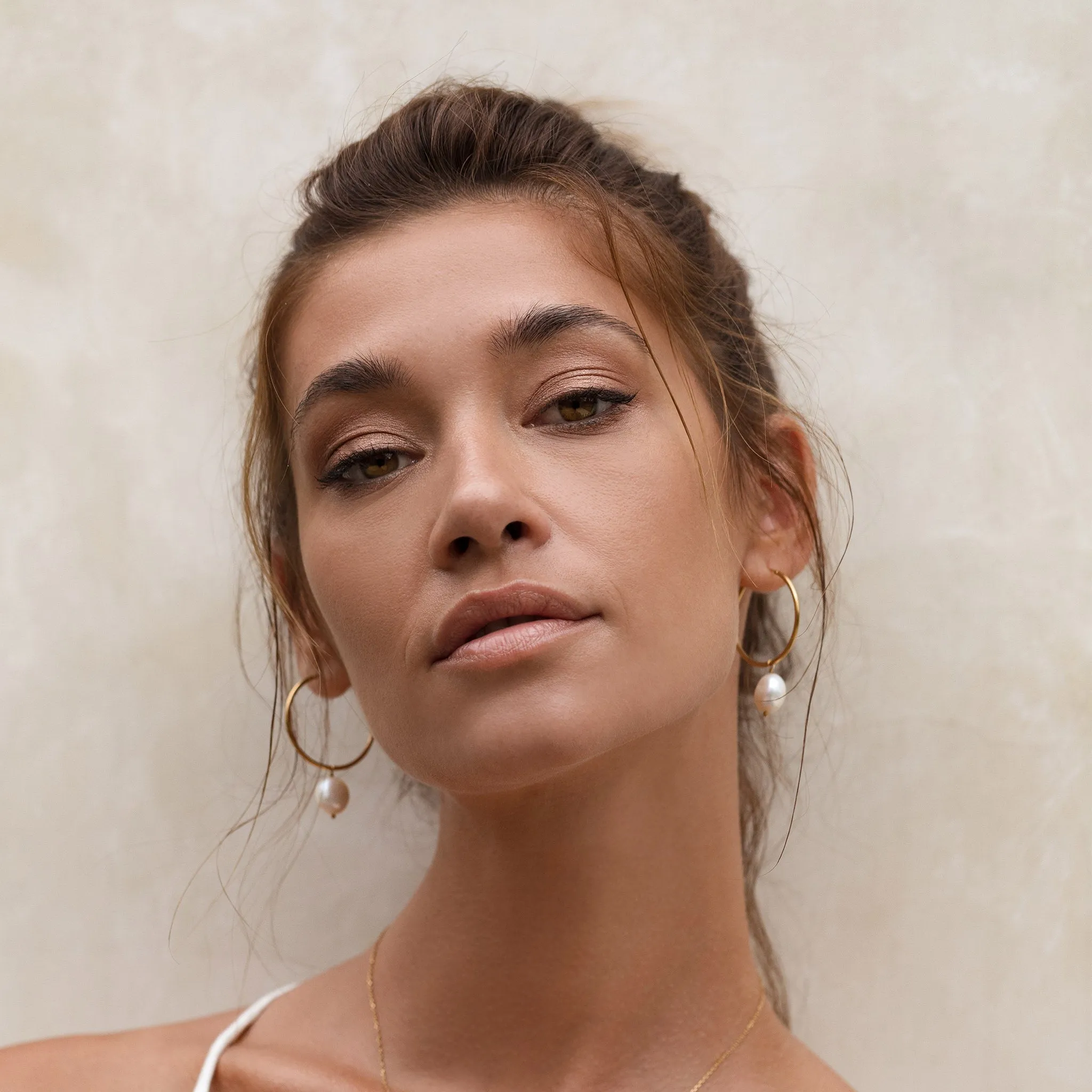 Rebecca Pearl Hoops Replacement Pearl (Silver)