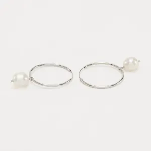 Rebecca Pearl Hoops Replacement Pearl (Silver)