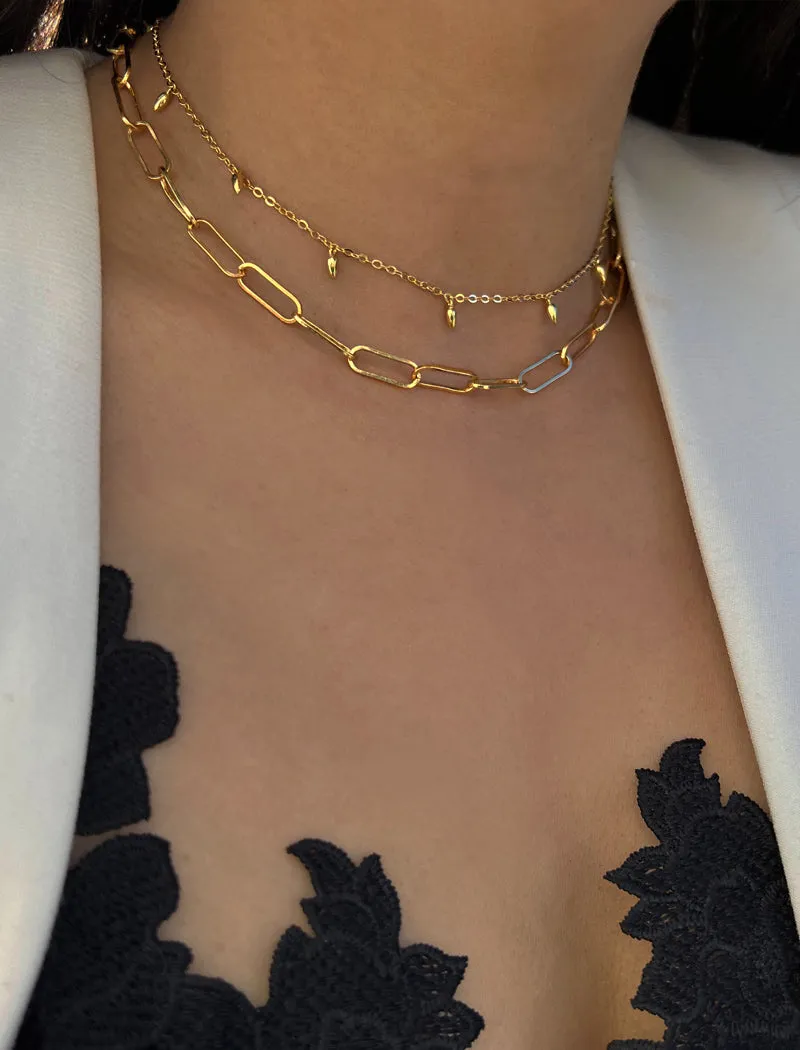 RICE Bead Chain Strand Necklace | 18K Gold Over Sterling Silver