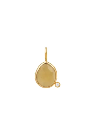 Rose Cut Citrine and Diamond Charm No. 2395