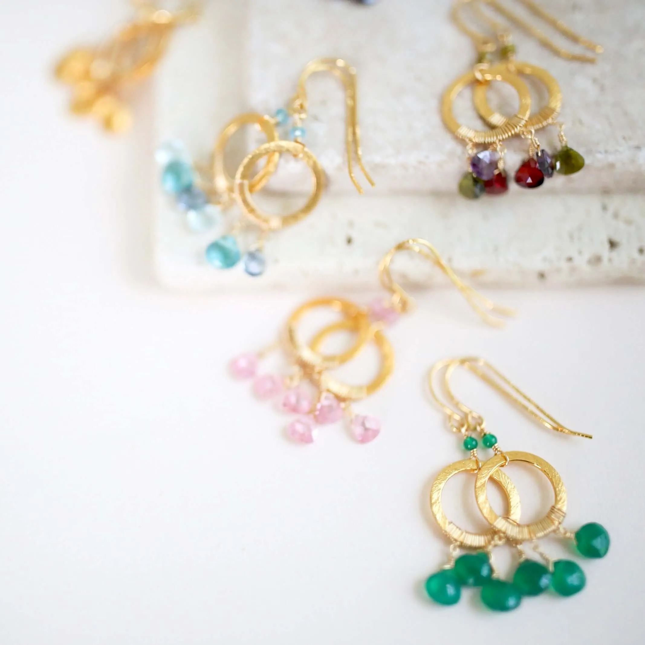 Rose Quartz Mini Boho Earrings