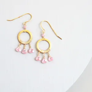 Rose Quartz Mini Boho Earrings