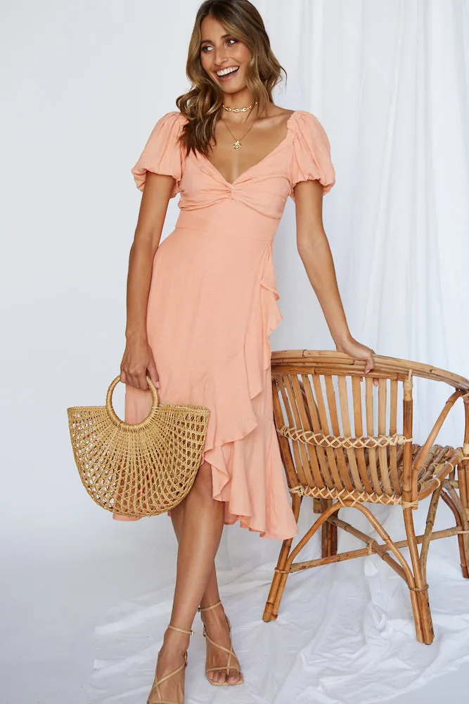 Said You Wanted Love Midi Dress Coral