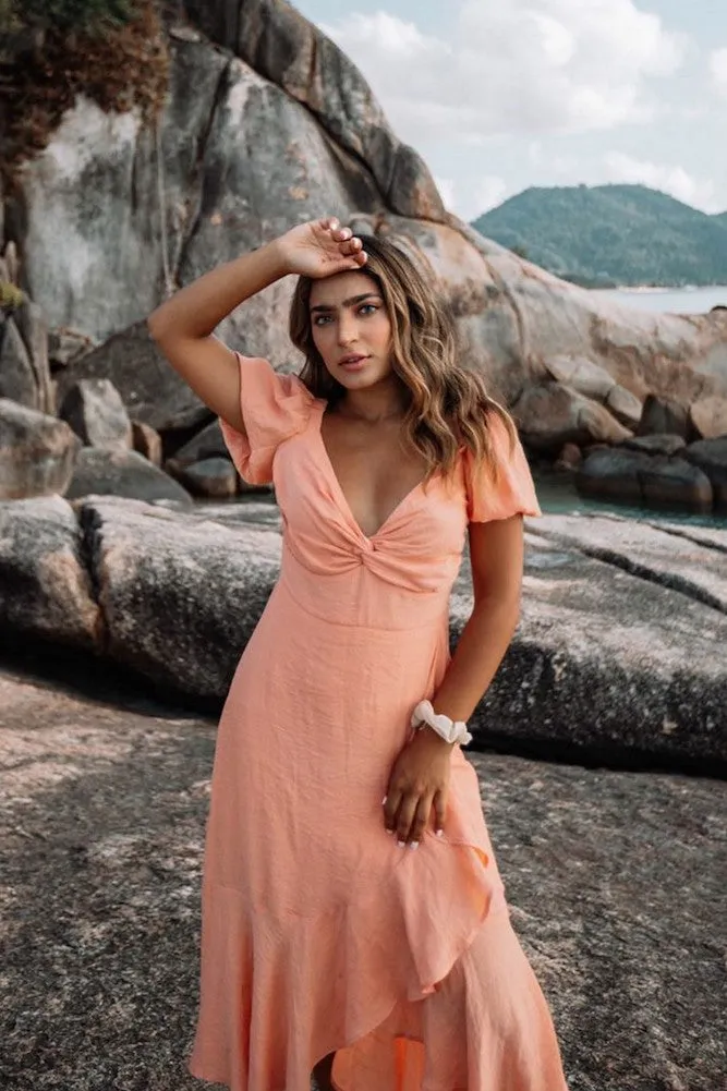 Said You Wanted Love Midi Dress Coral