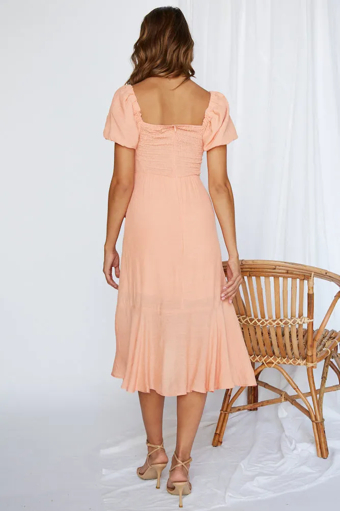 Said You Wanted Love Midi Dress Coral