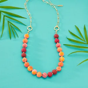 Savannah Red Link Beaded Necklace