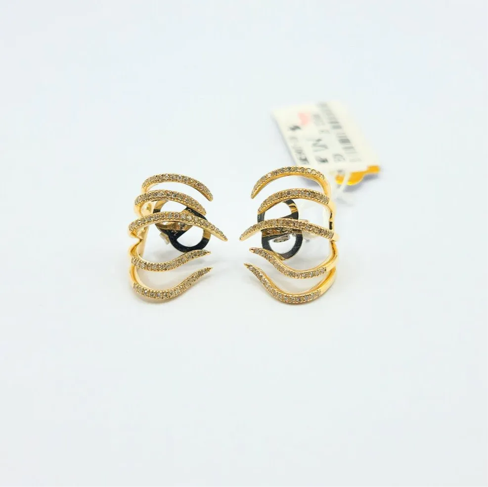 Sexy Claw Diamond Earrings 14K Gold