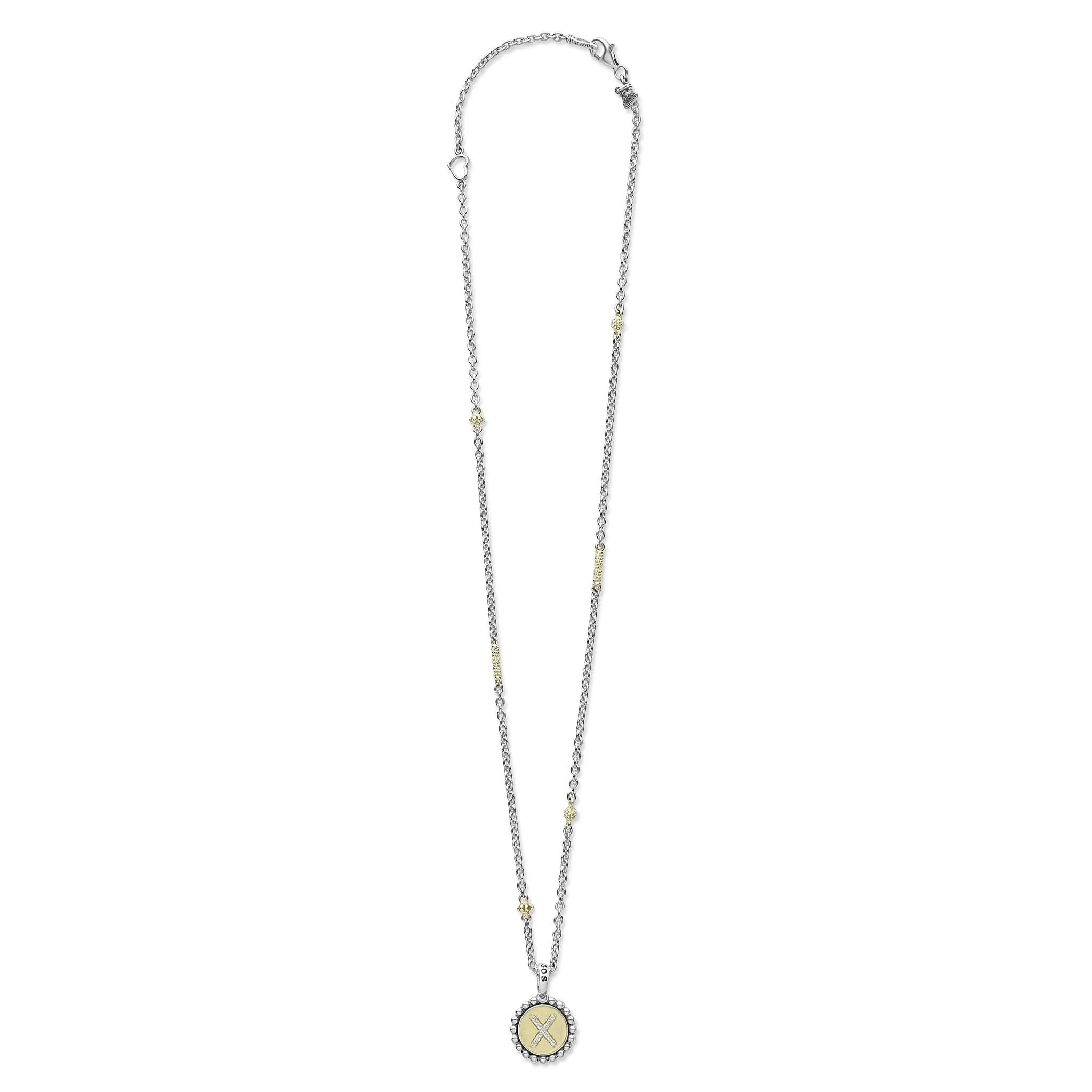 Signature Caviar X Initial Diamond Charm Necklace