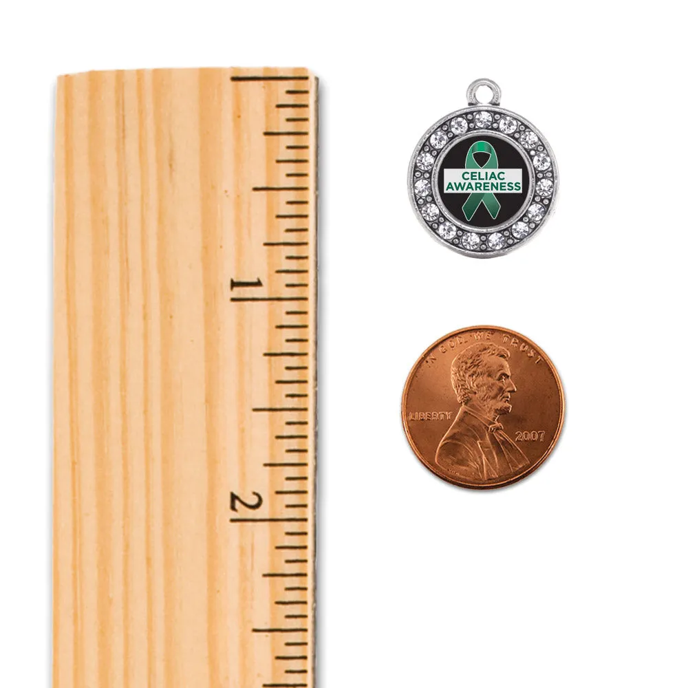 Silver Celiac Awareness Circle Charm Toggle Bracelet