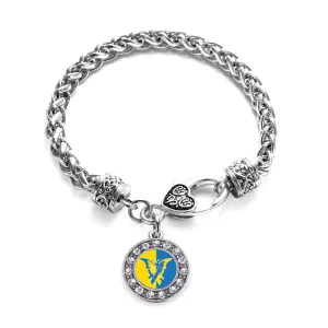 Silver Down Syndrome Awareness Circle Charm Braided Bracelet