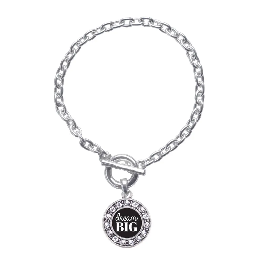 Silver Dream Big Circle Charm Toggle Bracelet