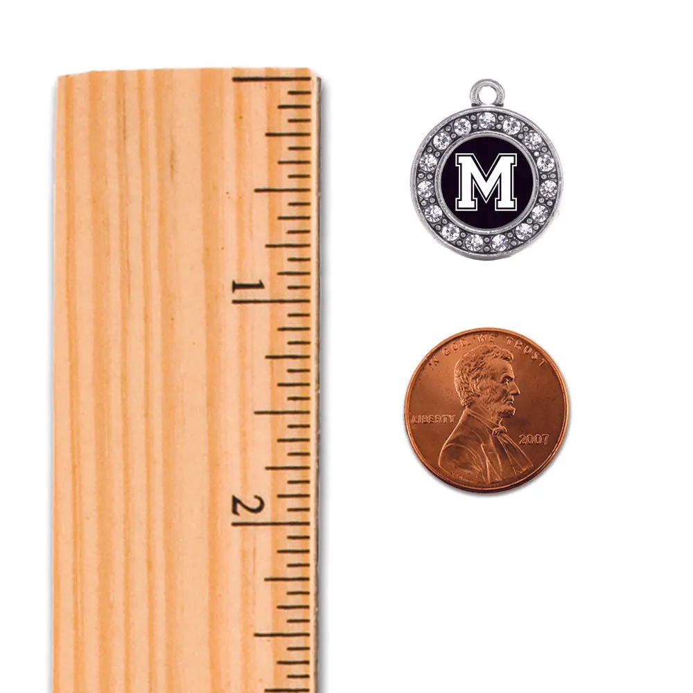 Silver Golf - Sports Initial M Circle Charm Toggle Bracelet