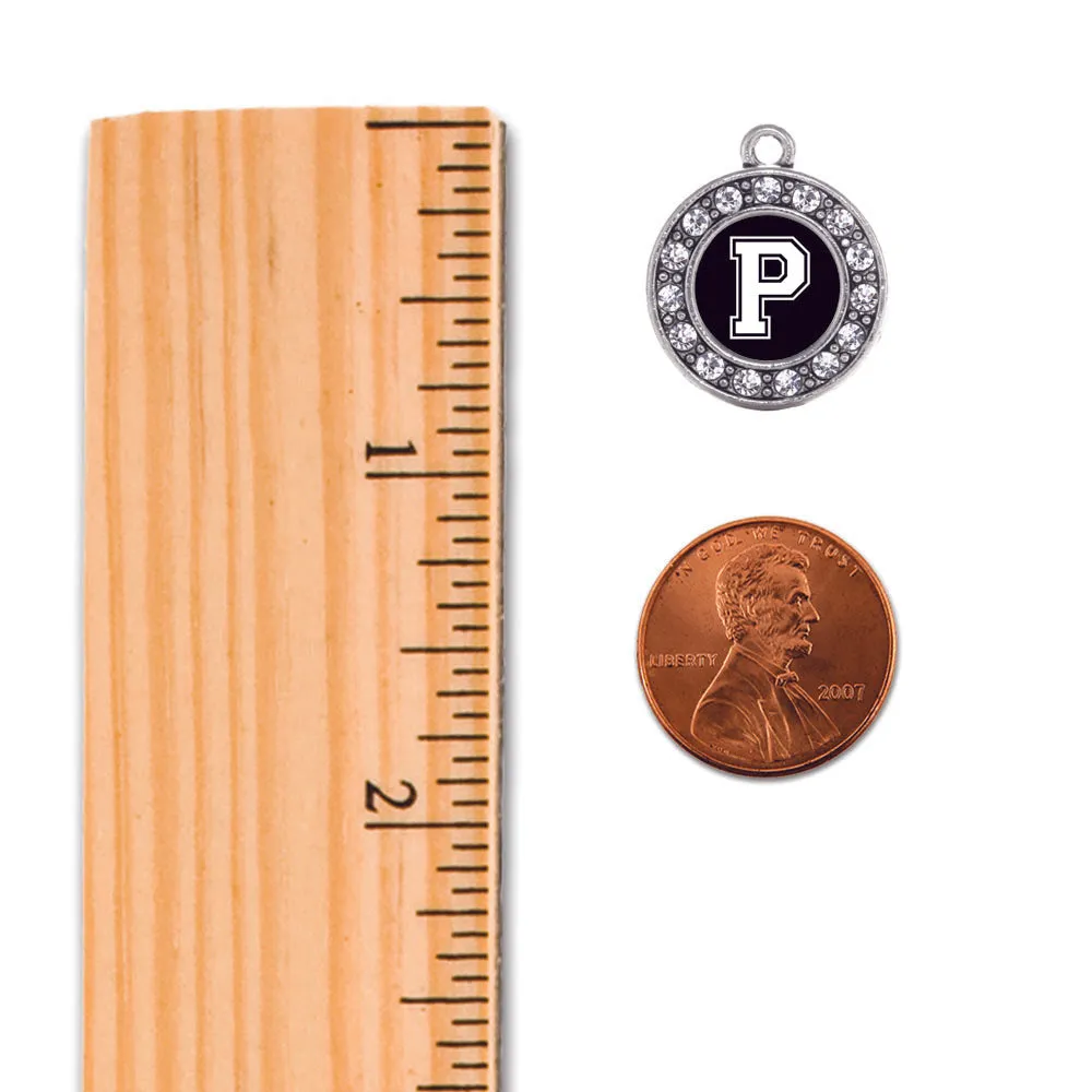 Silver Golf - Sports Initial P Circle Charm Toggle Bracelet