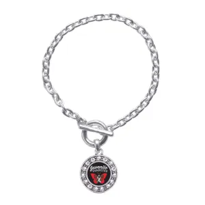 Silver Juvenile Diabetes Circle Charm Toggle Bracelet